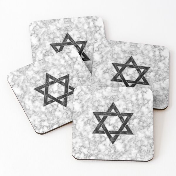 Item preview, Black Hexagram on White Marble designed and sold by SolarCross.