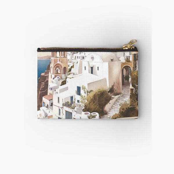 Item preview, Oia Santorini Greece Landscape Illustration designed and sold by unrealartwork.