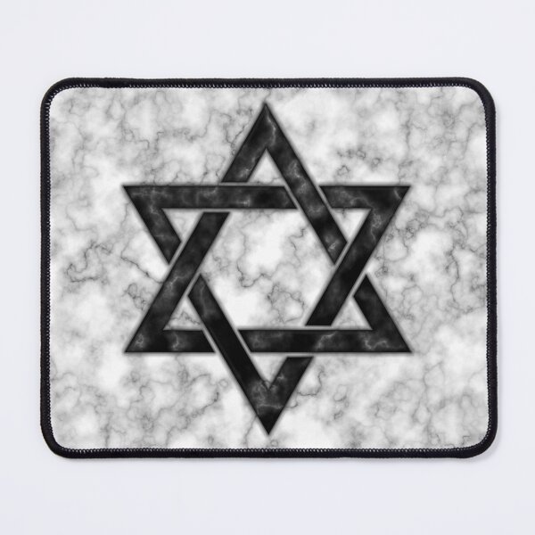 Item preview, Black Hexagram on White Marble designed and sold by SolarCross.