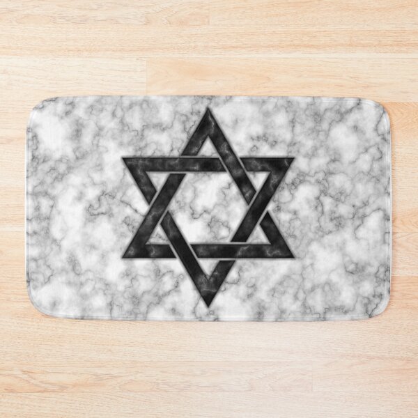 Item preview, Black Hexagram on White Marble designed and sold by SolarCross.