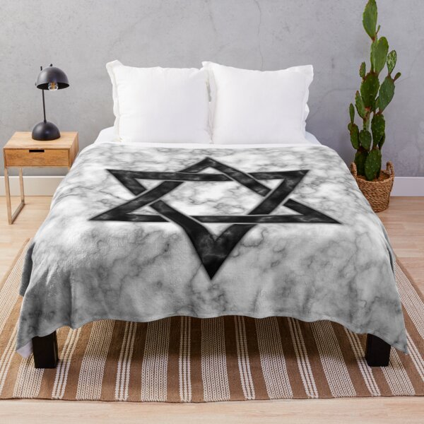 Item preview, Black Hexagram on White Marble designed and sold by SolarCross.