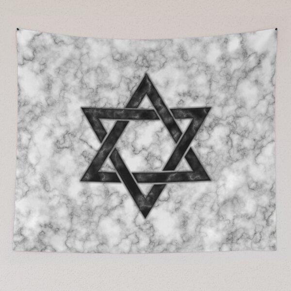 Item preview, Black Hexagram on White Marble designed and sold by SolarCross.