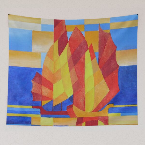 Item preview, Sailing on the Seven Seas So Blue Cubist Abstract designed and sold by taiche.