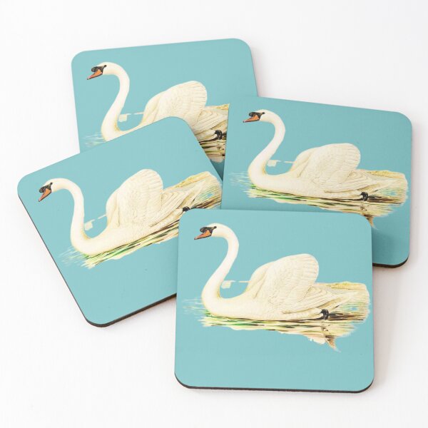 Item preview,  Mute Swan male (Cygnus olor) illustrated by the von Wright brothers on pink background. Digitally enhanced by WatermarkNZ Press) designed and sold by CristalleLisa.