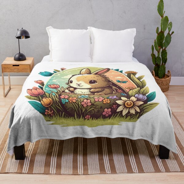 Item preview, Easter magic: cheerful bunny next to colorful eggs designed and sold by Melcu.