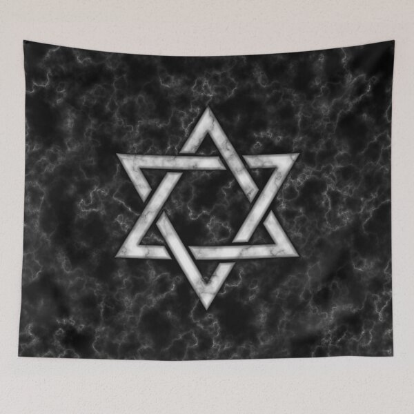 Item preview, White Hexagram on Black Marble designed and sold by SolarCross.