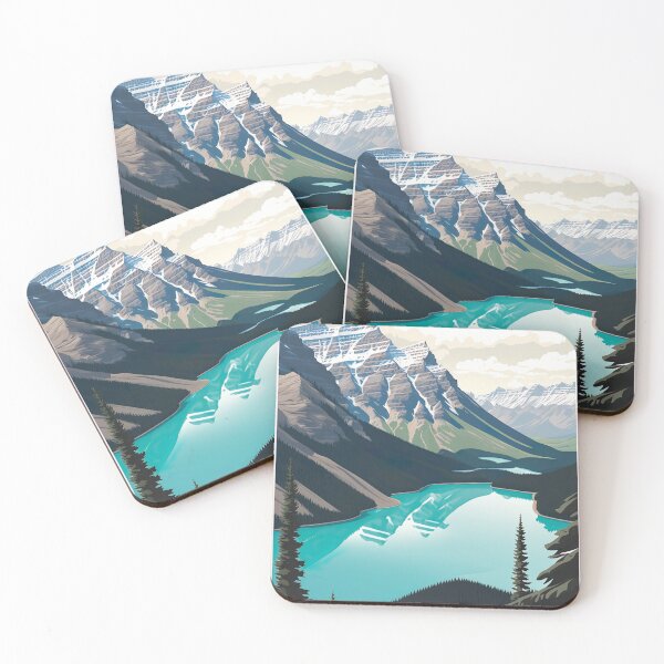 Item preview, Peyto Lake Canada Illustration Drawing designed and sold by unrealartwork.