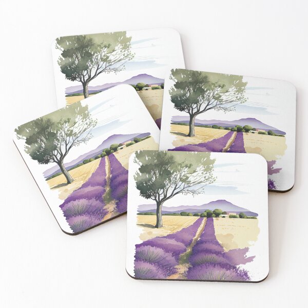 Item preview, Lavender France Provence Drawing Field designed and sold by unrealartwork.
