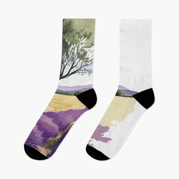 Item preview, Lavender France Provence Drawing Field designed and sold by unrealartwork.