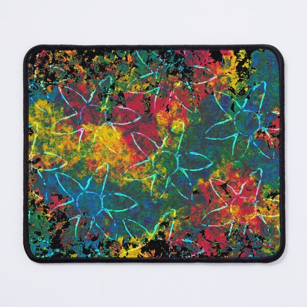 Item preview, Overlaid Flowers Onto Markmade Acrylic - Black Background designed and sold by Sketchypenface.