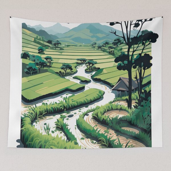 Item preview, Vietnam Rice Fields designed and sold by unrealartwork.