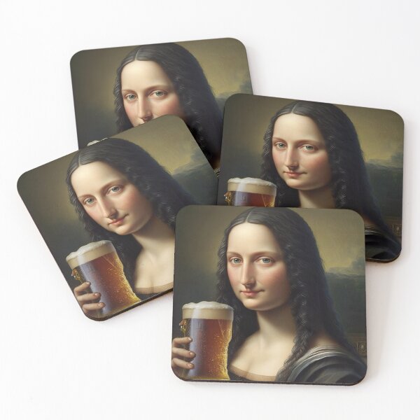 Item preview, Mona Lisa Drinking Draught Beer  designed and sold by unrealartwork.