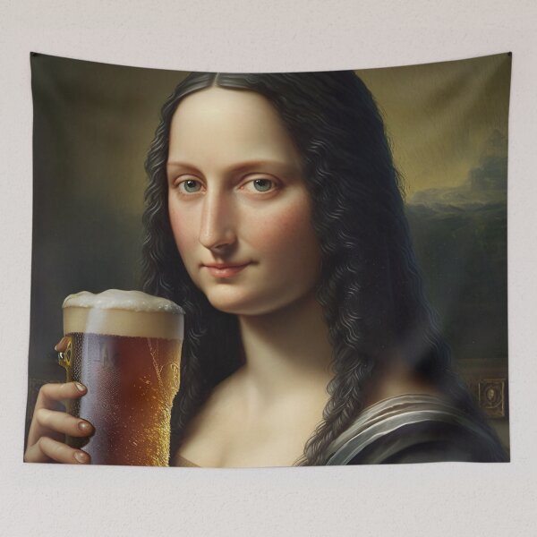 Item preview, Mona Lisa Drinking Draught Beer  designed and sold by unrealartwork.