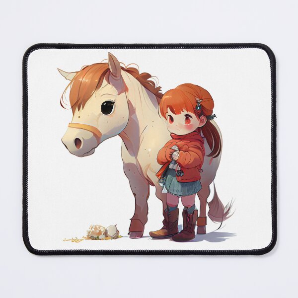 Item preview, Cartoon Norwegian Fjord Horse with little girl - Horses 17th Century designed and sold by MLArtifex.