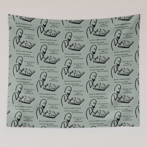 Item preview, I was playing chess with my friend ... (black) designed and sold by SolidEarthArt.