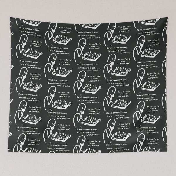 Item preview, I was playing chess with my friend ... (white) designed and sold by SolidEarthArt.