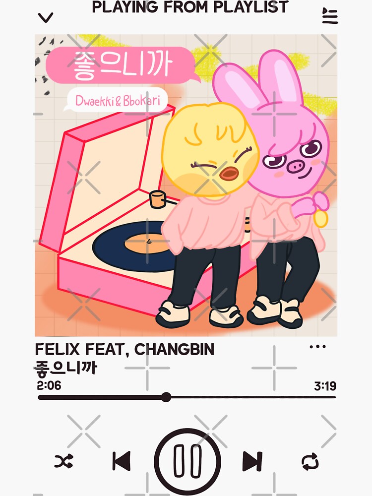 STRAY KIDS (SKZOO) SKZ-REPLAY Because Felix and Changbin  Sticker for Sale  by LilMissRandom17