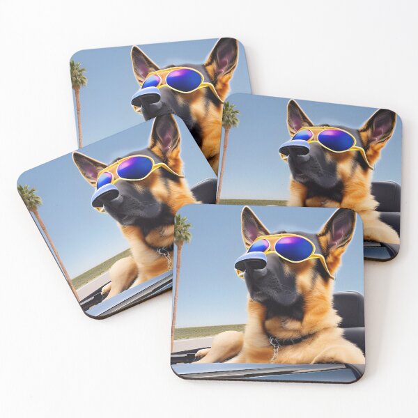 Item preview, Dog wearing Sunglasses. German Shepherd wearing Sunglasses designed and sold by Doggymadness.