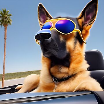 Dog wearing Sunglasses. German Shepherd wearing Sunglasses Art Board Print for Sale by Doggymadness Redbubble