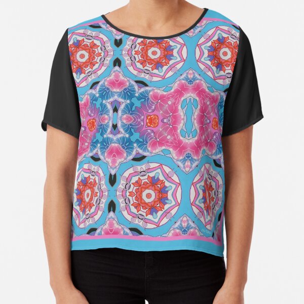 Colourful Design Chiffon Top