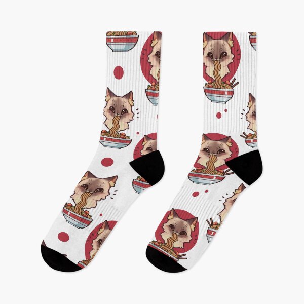 Item preview, Siam cat eating spaghetti designed and sold by Toma-ire.