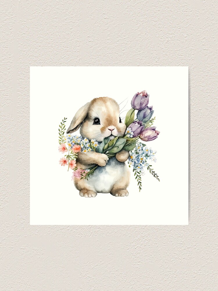 Watercolor Easter Bunny Rabbit