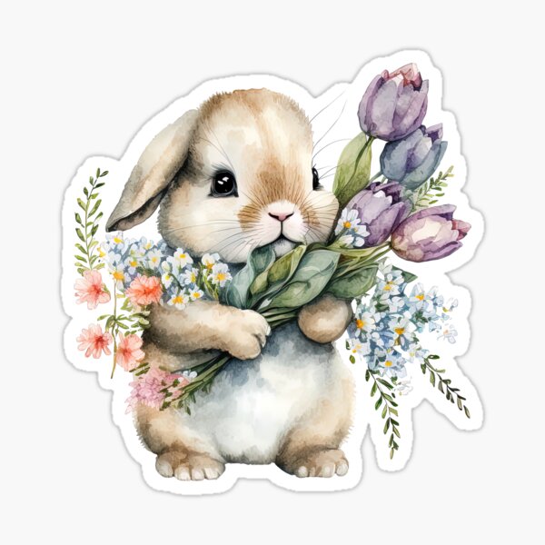 Item preview,  Watercolor Easter Bunny Rabbit designed and sold by Juliascutecornr.
