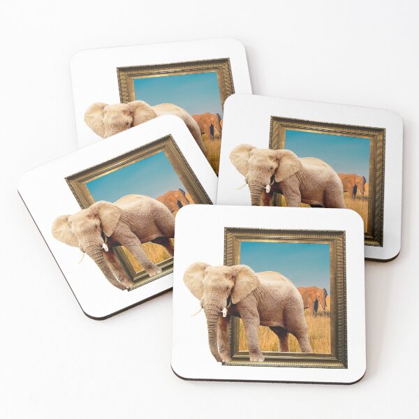 Item preview, elephant in frame with 3D effect designed and sold by borabiii.