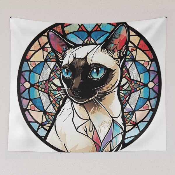 Item preview, Siamese Cat Stained Glass Cat Siamese designed and sold by ThePetozoicEra.