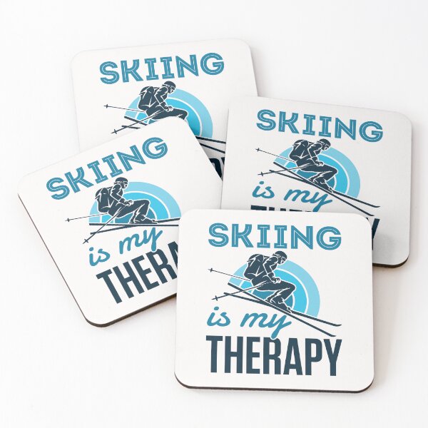 Item preview, Skiing Is My Therapy Funny Skier designed and sold by jaygo.