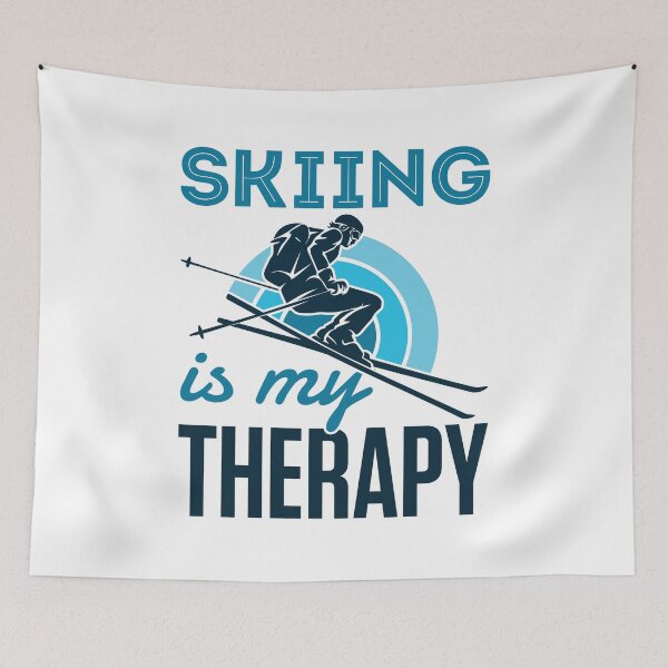 Item preview, Skiing Is My Therapy Funny Skier designed and sold by jaygo.