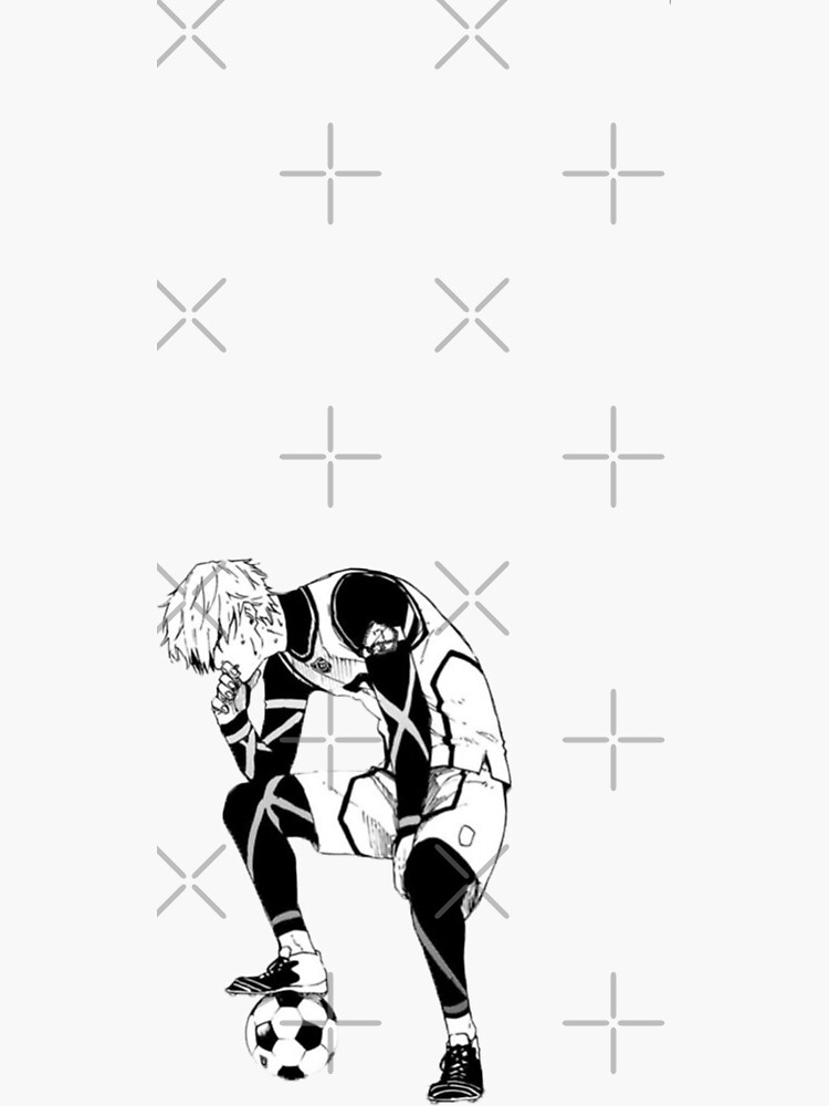 Blue Lock Black White Manga Style Anime Sticker Nagi Seishiro