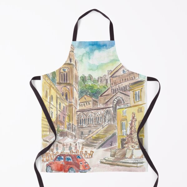 Item preview, Piazza Duomo in Amalfi Driving in Red Car the Gulf of Salerno Coast designed and sold by artshop77.