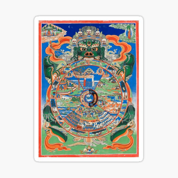 Item preview, Tibetan Wheel of Life designed and sold by Vintage Wall Art.