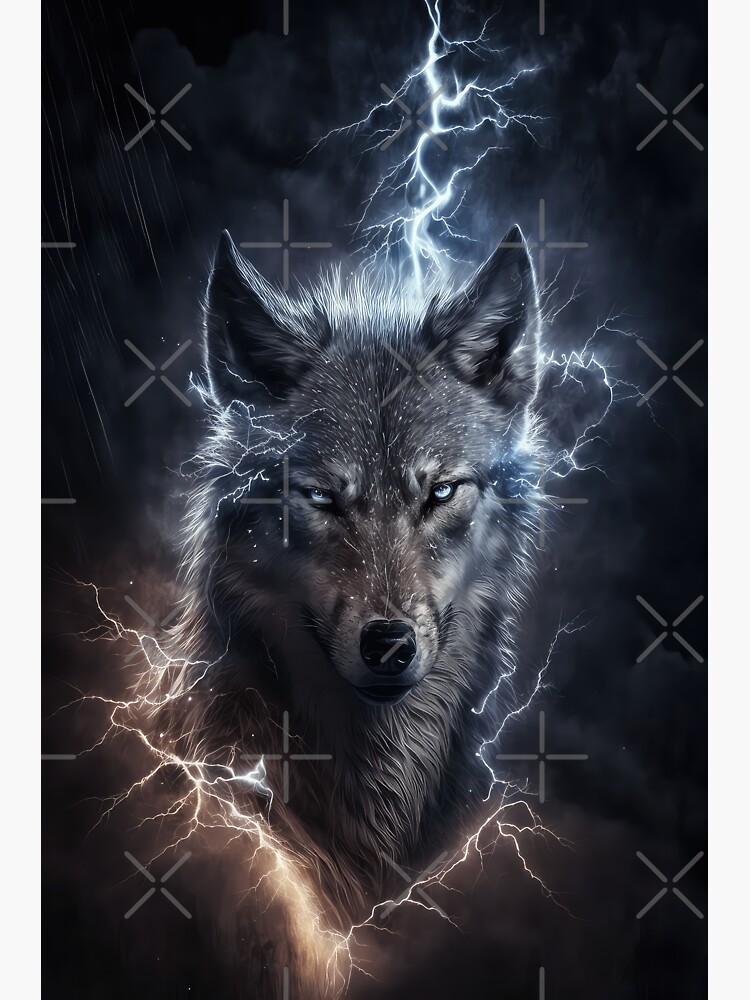 Wolf Lightning Cool Sticker by TripleZ