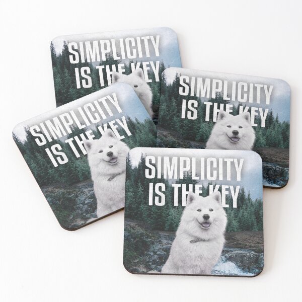Item preview, Phrase "Simplicity is the key" whit white dog in the nature designed and sold by ContiRodrigo.