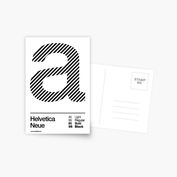 a .... Helvetica Neue (b) Postcard