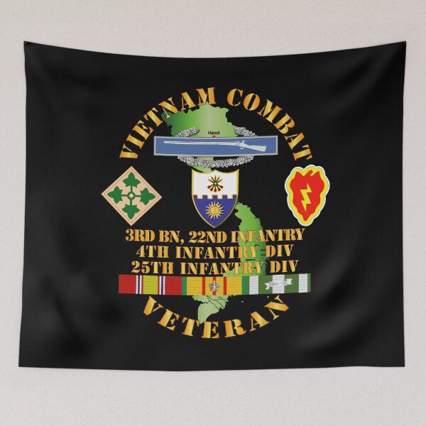 Item preview, Army - Vietnam Combat Infantry Veteran w 3rd Bn 22nd Inf - 4th and 25th ID designed and sold by Military Insignia Products.