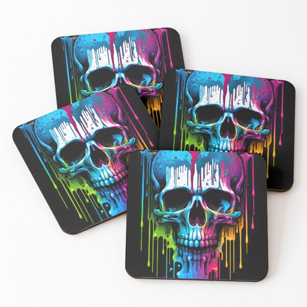 Item preview, Rainbow Drip Skull - LGBTQ Pride Skull with Dripping Rainbow Colors designed and sold by ZickDezine.