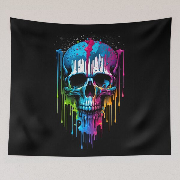 Item preview, Rainbow Drip Skull - LGBTQ Pride Skull with Dripping Rainbow Colors designed and sold by ZickDezine.