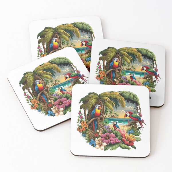 Item preview, Tropical Birds Paradise colorful illustration designed and sold by Gerald Waters.
