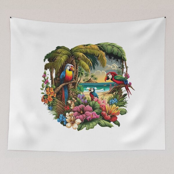 Item preview, Tropical Birds Paradise colorful illustration designed and sold by Gerald Waters.