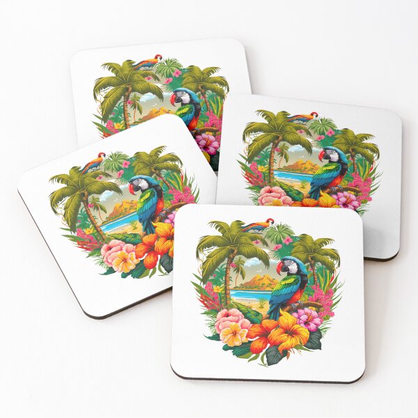 Item preview, Tropical Birds in Paradise colorful illustration designed and sold by Gerald Waters.
