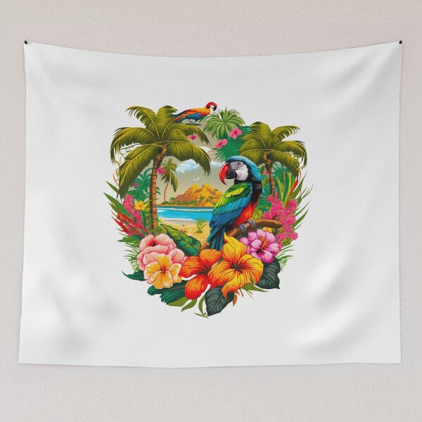Item preview, Tropical Birds in Paradise colorful illustration designed and sold by Gerald Waters.