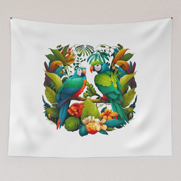Item preview, Tropical Birds in Paradise colorful illustration designed and sold by Gerald Waters.
