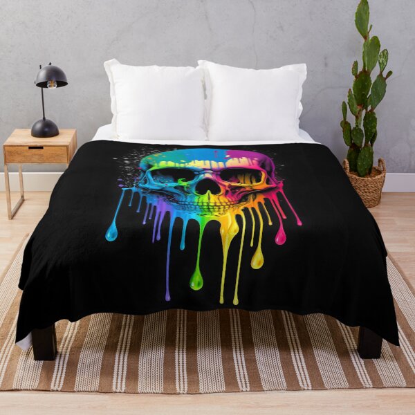 Item preview, Rainbow Drip Skull - LGBTQ Pride Skull with Dripping Rainbow Colors designed and sold by ZickDezine.
