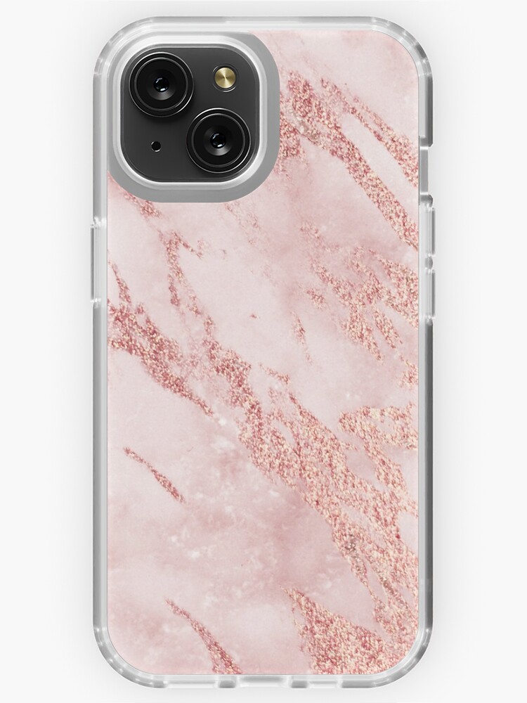 Elegant girly rose gold glitter white marble pink Case-Mate iPhone