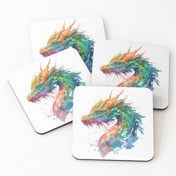 Item preview, Colorful Fantasy Dragon in Watercolor designed and sold by Jakub Nawrocki.