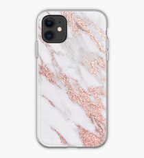 Blush pink rose gold marble iPhone Case