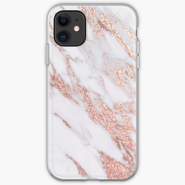 Blush pink rose gold marble iPhone Soft Case